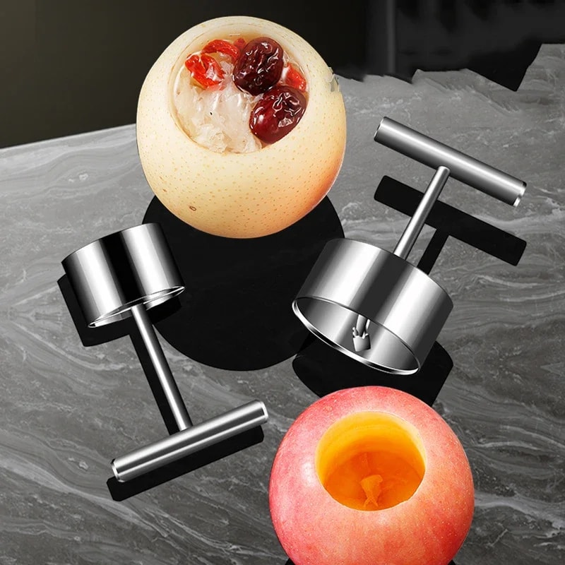 Stainless Steel Apple Corer Tool Easy Twist Fruit Core Remover for Apples and Pears