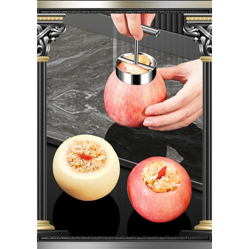Stainless Steel Apple Corer Tool Easy Twist Fruit Core Remover for Apples and Pears