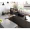 Heavy Duty Under Sink Storage Organizer with Drain Board Dish Drying Rack Clog Resistant Drain System