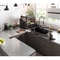 Heavy Duty Under Sink Storage Organizer with Drain Board Dish Drying Rack Clog Resistant Drain System