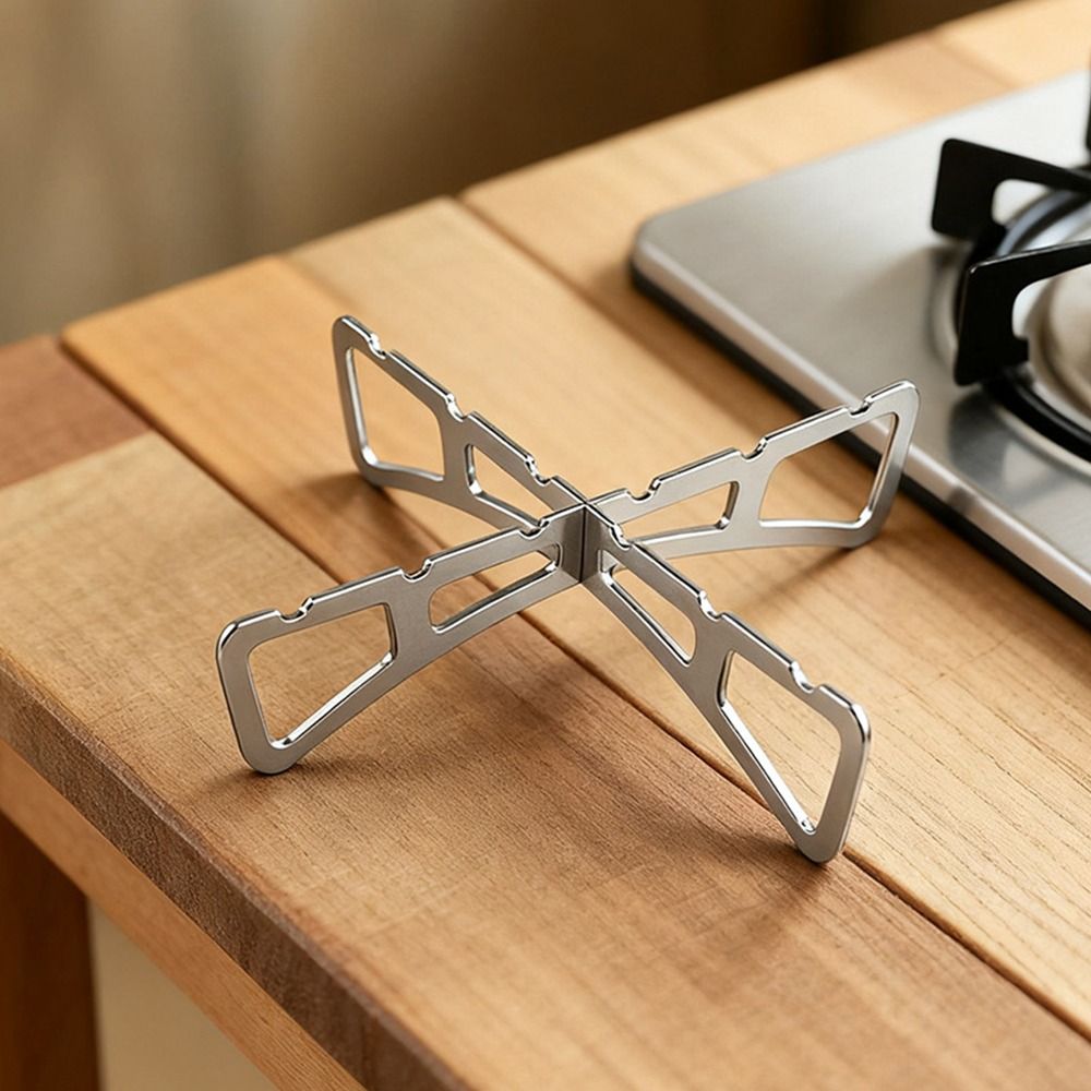 Portable Stainless Steel Steaming Rack Foldable Cross Stove Rack Kitchen Camping Steamer Stand 1