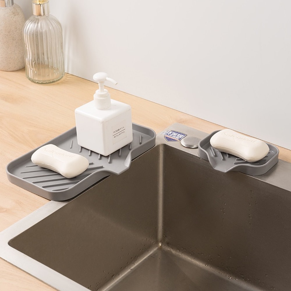 Kitchen Sink Sponge Holder Under Sink Organizer Space Saving Sink Accessories Caddy 4