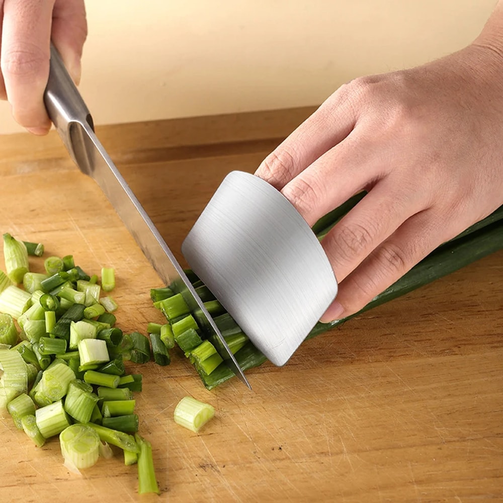 Stainless Steel Finger Protector Kitchen Finger Guard for Cutting Vegetables & Meat Safety Tool