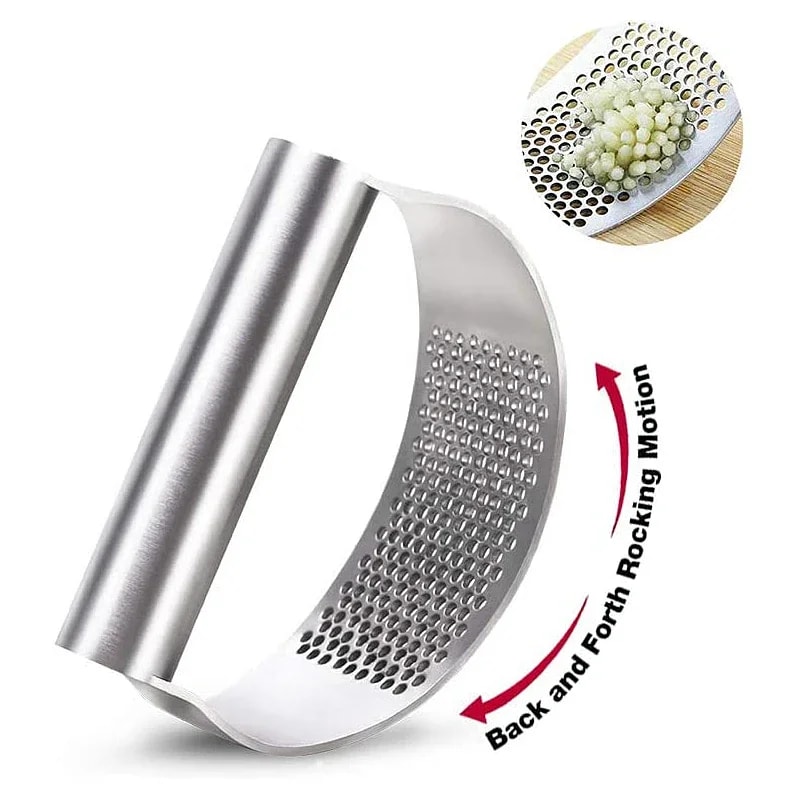 Stainless Steel Garlic Press Garlic Crusher Ergonomic Kitchen Gadget 2