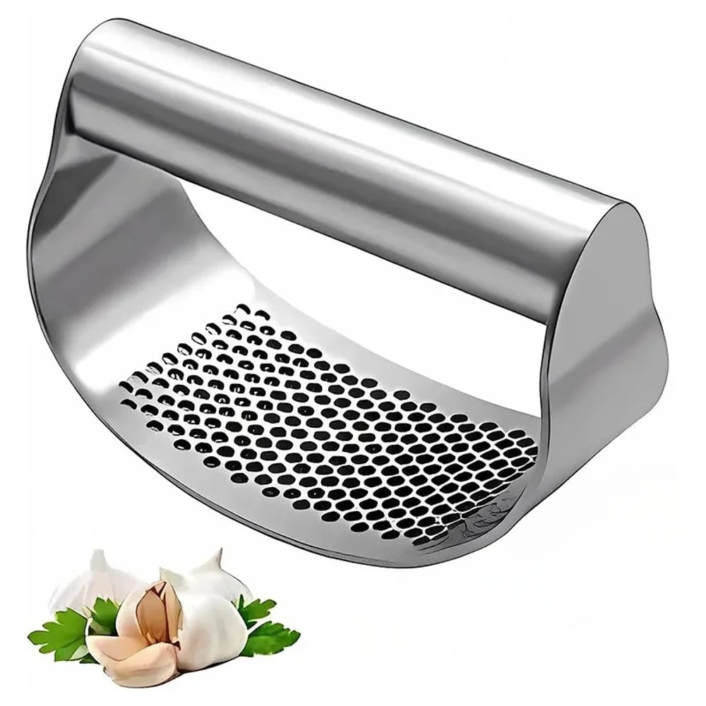 Stainless Steel Garlic Press Garlic Crusher Ergonomic Kitchen Gadget 5