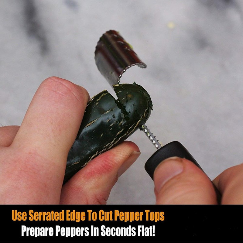 Stainless Steel Jalapeno Corer & Pepper Corer Tool Chili Seed Remover & Vegetable Corer