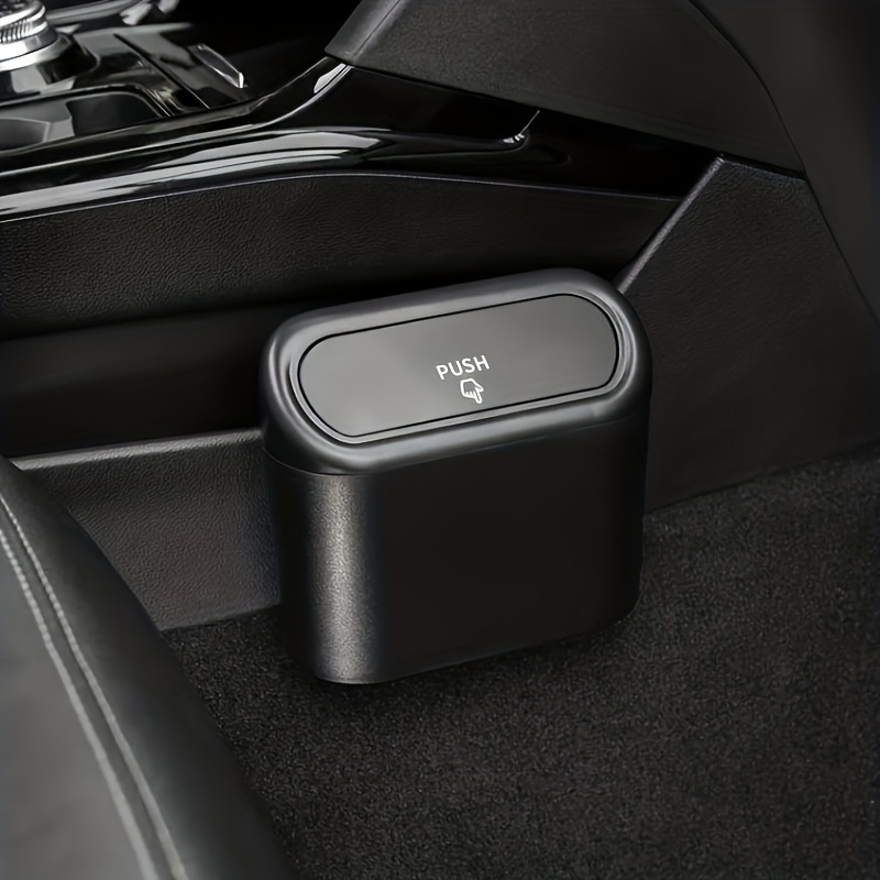 Compact Car Trash Can Mini Car Garbage Bin with Leakproof Lid and Space Saving Car Organizer
