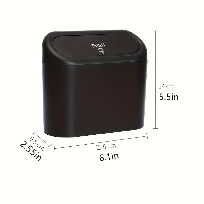 Compact Car Trash Can Mini Car Garbage Bin with Leakproof Lid and Space Saving Car Organizer