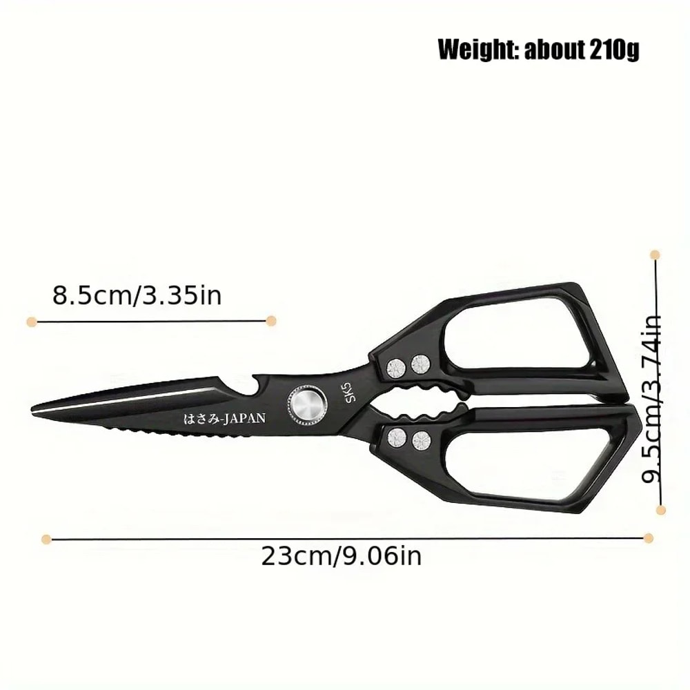 Heavy Duty Multifunctional Kitchen Scissors Chicken Bone & Kitchen Shears with Bottle Opener & Scraper