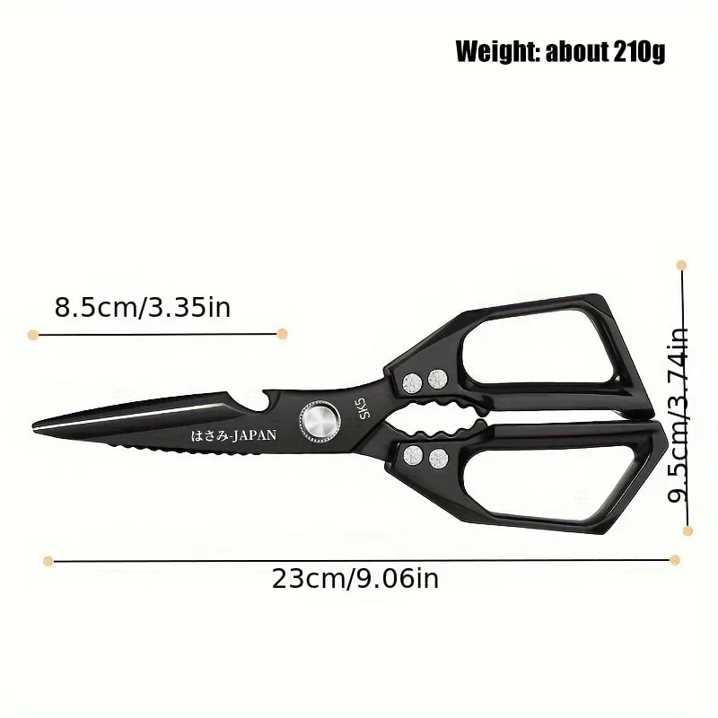 Heavy Duty Multifunctional Kitchen Scissors Chicken Bone & Kitchen Shears with Bottle Opener & Scraper