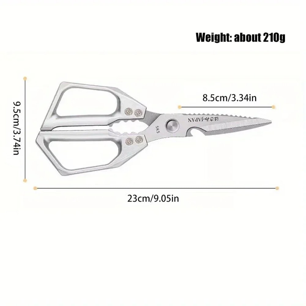 Heavy Duty Multifunctional Kitchen Scissors Chicken Bone & Kitchen Shears with Bottle Opener & Scraper