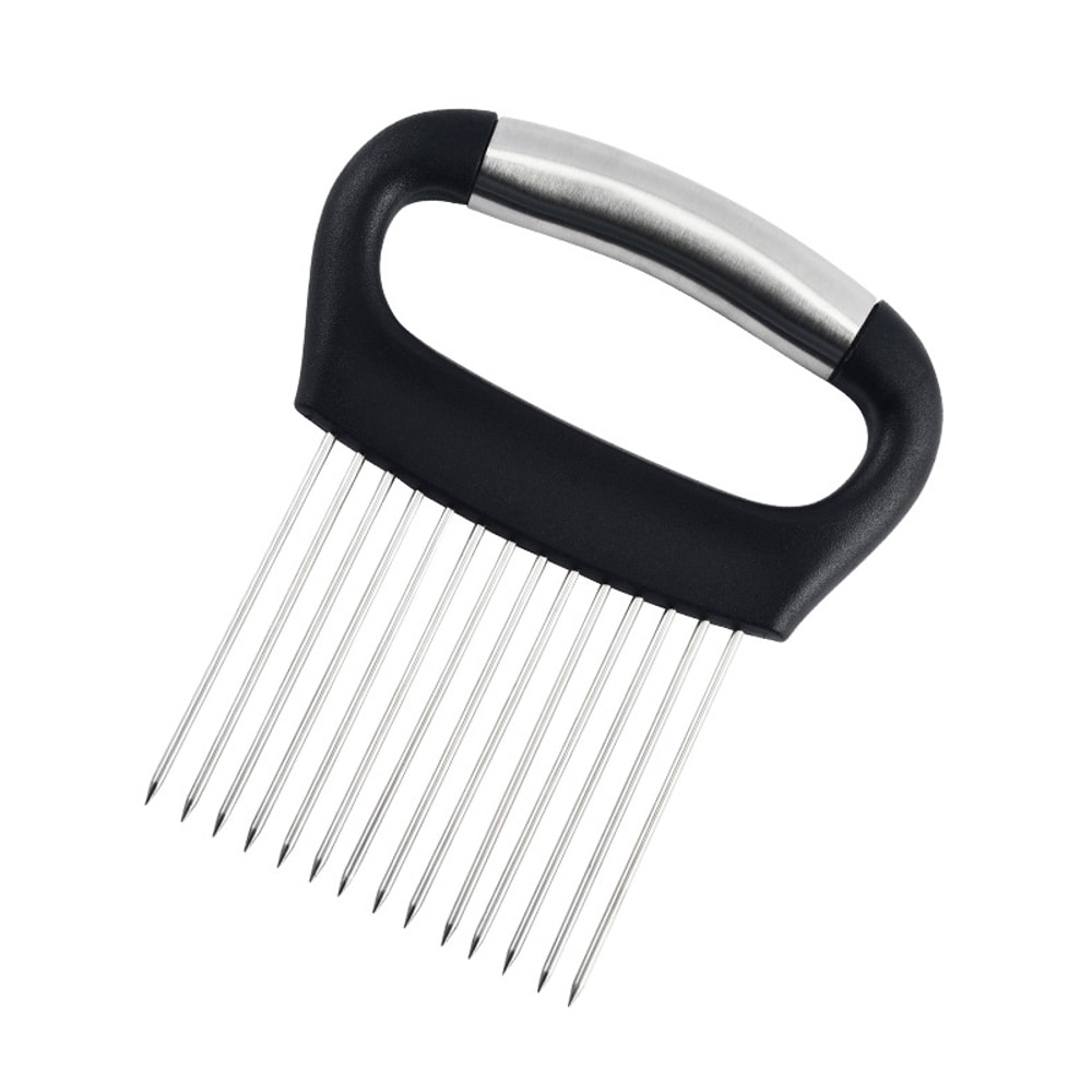 Stainless Steel Onion Cutter Holder Vegetable Slicer, Tomato & Potato Cutting Fork Kitchen Tool