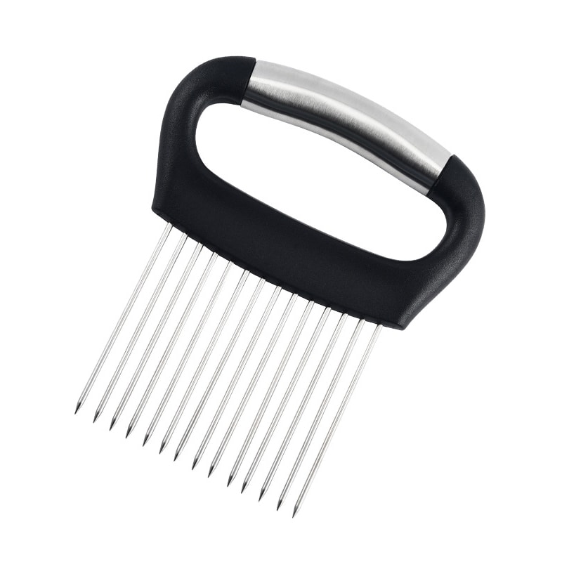 Stainless Steel Onion Cutter Holder Vegetable Slicer, Tomato & Potato Cutting Fork Kitchen Tool