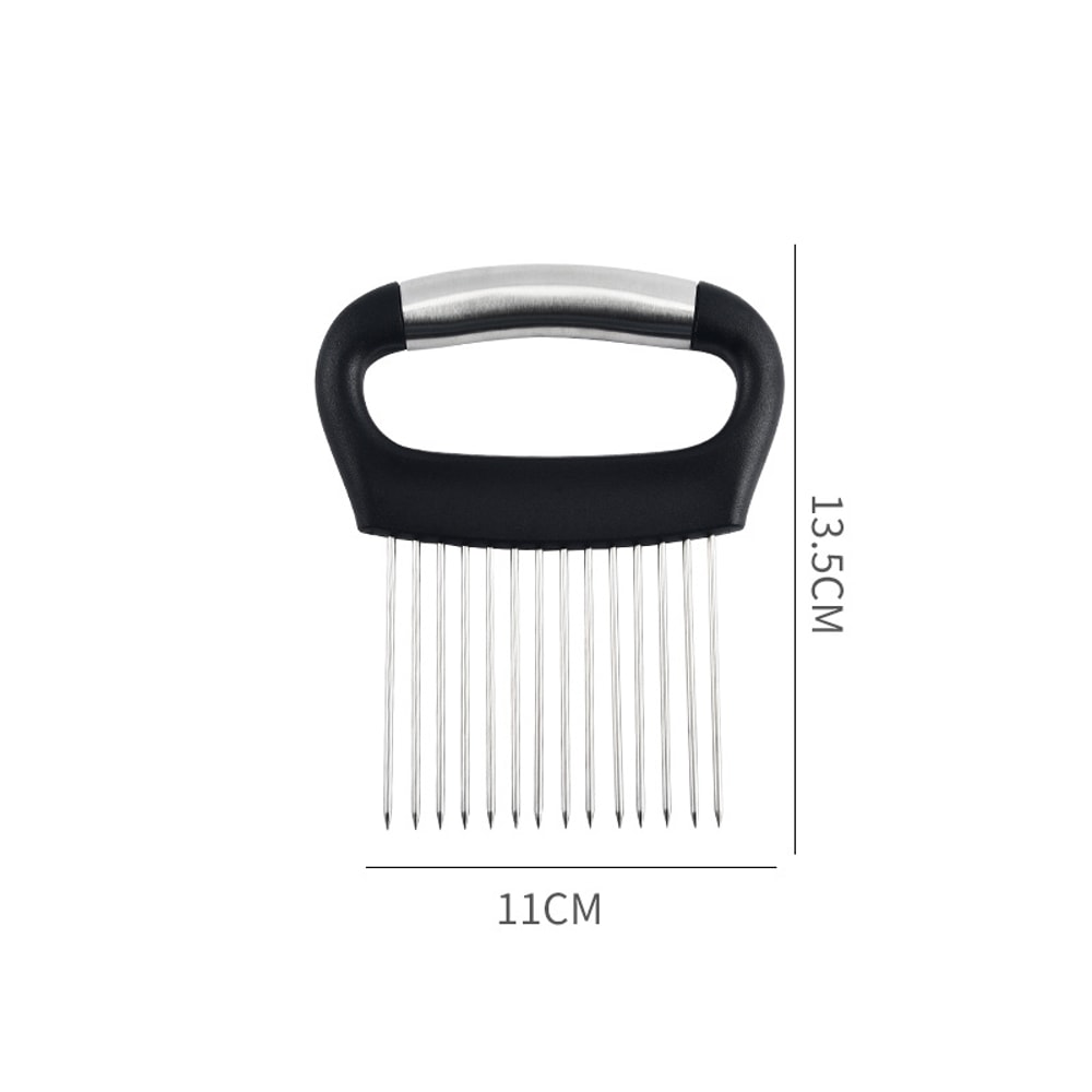 Stainless Steel Onion Cutter Holder Vegetable Slicer, Tomato & Potato Cutting Fork Kitchen Tool