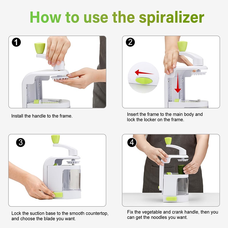 High Performance Vegetable Spiralizer Slicer with Rotating Blades for Healthy Meals