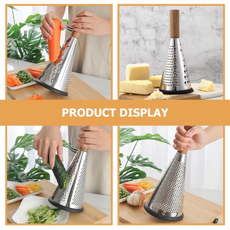 Stainless Steel Rotary Cheese Grater with Handle Efficient Cheese Grater for Veggies & Fruits