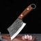 Stainless Steel Meat Cleaver & Boning Chef Knife with Wood Handle