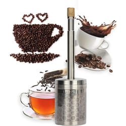 premium stainless steel tea infuser with extra fine mesh strainer and extended handle for loose leaf tea & coffee