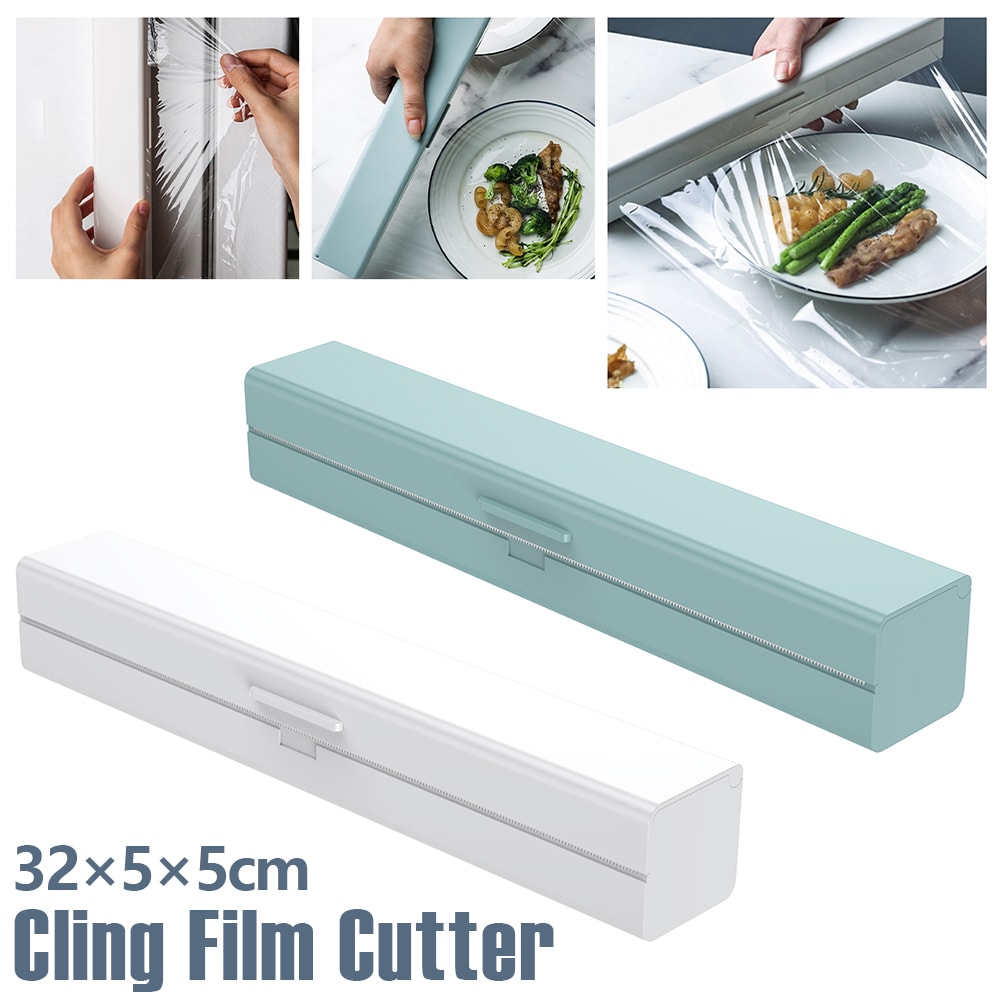 Cling Film Dispenser with Cutter Plastic Wrap & Foil Wrap Cutter Kitchen Storage Tool