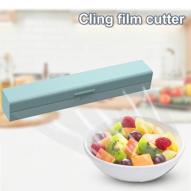 Cling Film Dispenser with Cutter Plastic Wrap & Foil Wrap Cutter Kitchen Storage Tool