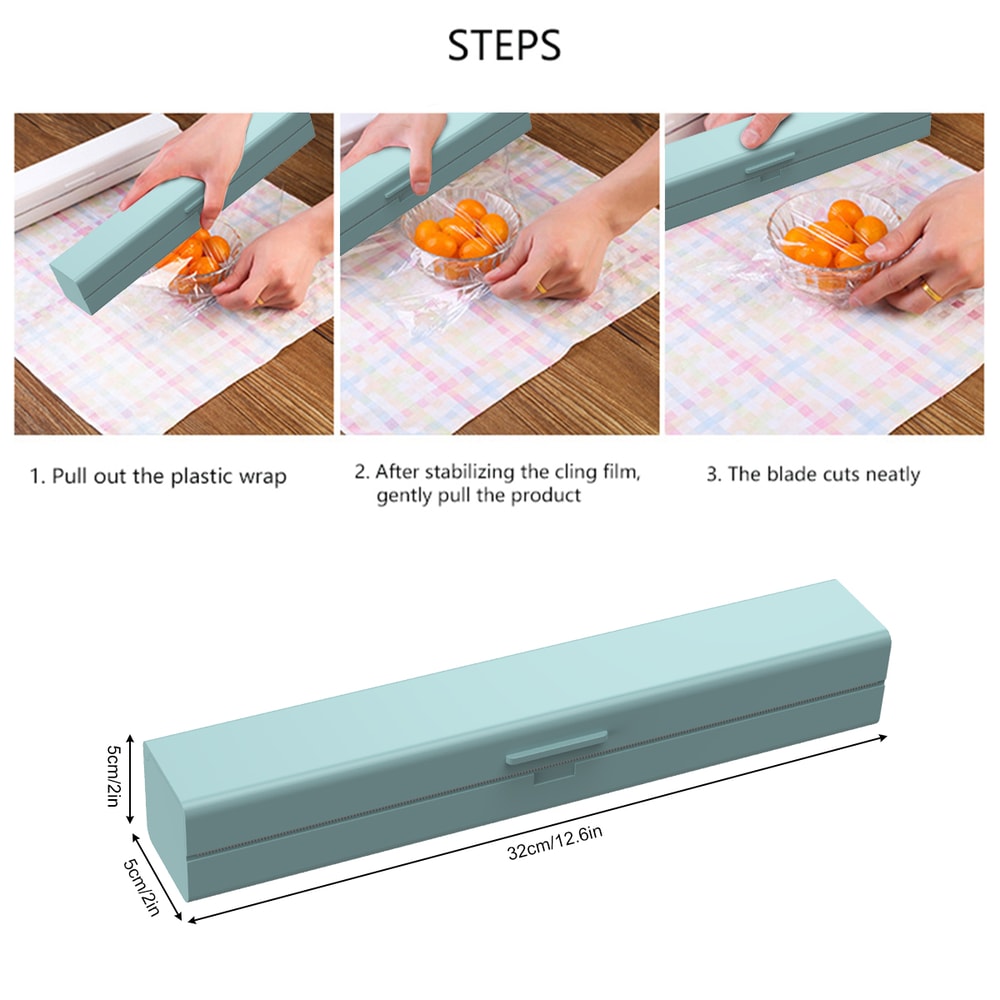 Cling Film Dispenser with Cutter Plastic Wrap & Foil Wrap Cutter Kitchen Storage Tool