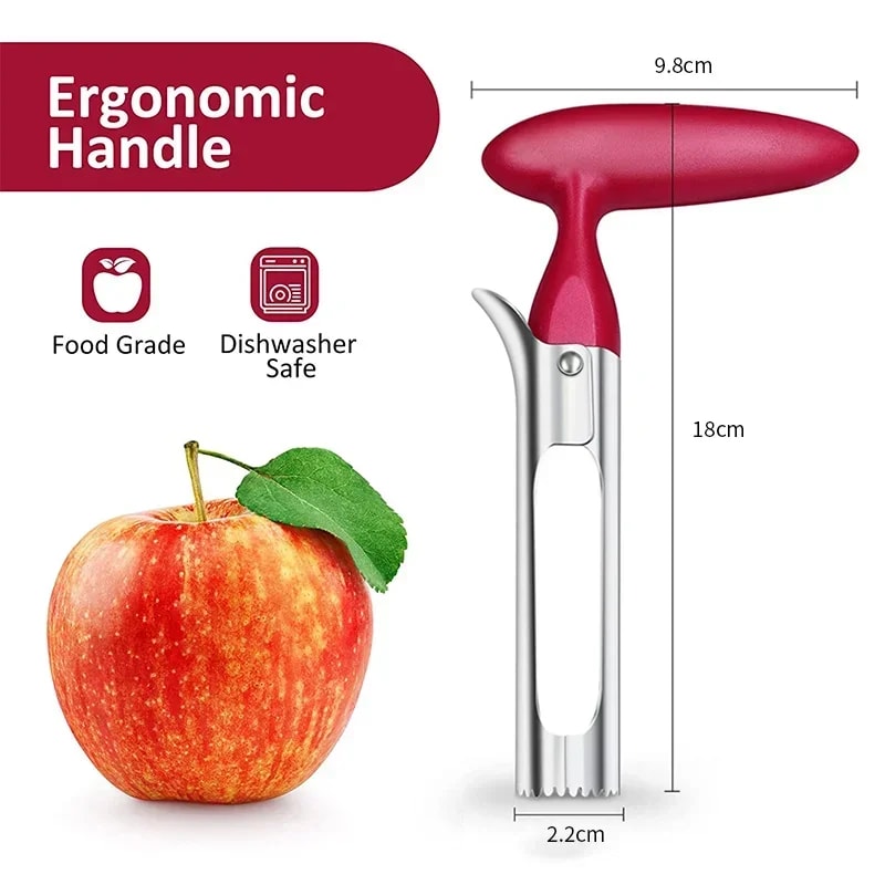 Stainless Steel Apple Corer & Fruit Slicer Easy Core Remover for Apples and Pears Kitchen Tool