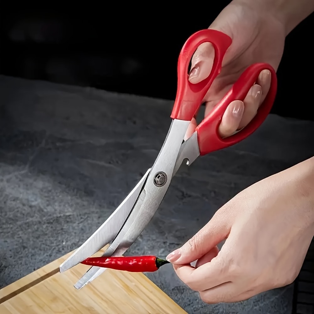 Stainless Steel BBQ Scissors Kitchen Shears For Meat Grill Vegetables 2