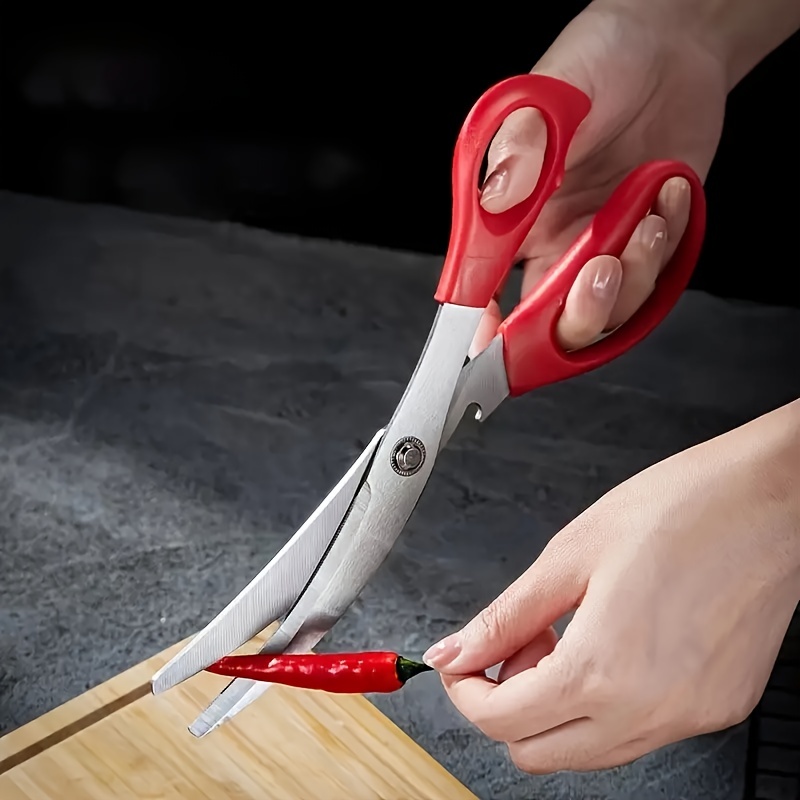 Stainless Steel BBQ Scissors Kitchen Shears For Meat Grill Vegetables 2