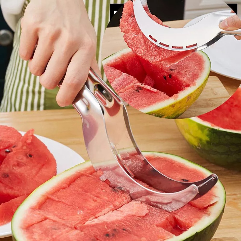 EasyGrip Watermelon Slicer And Stainless Steel Fruit Cutter 1