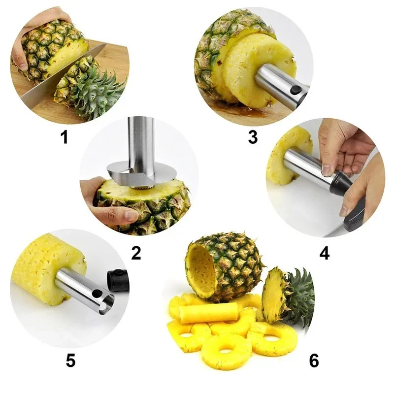 Pineapple Slicer Peeler Cutter Stainless Steel Kitchen Tool For Effortless Fruit Preparation 2