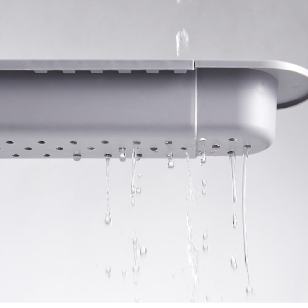 Sink Shelf Organizer Adjustable Drain Rack For Soap Sponge Towels 3