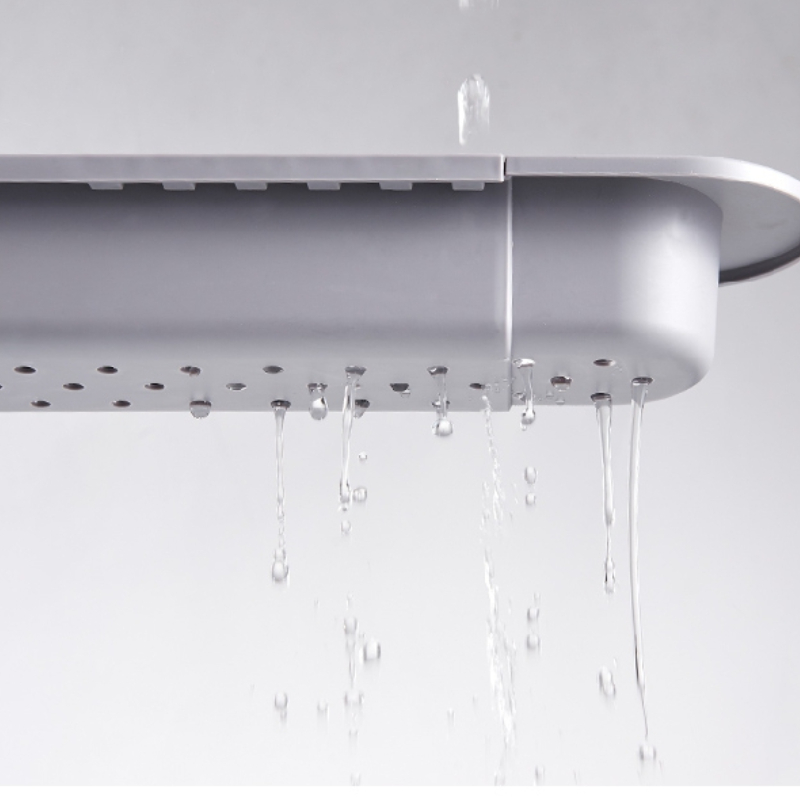 Sink Shelf Organizer Adjustable Drain Rack For Soap Sponge Towels 3