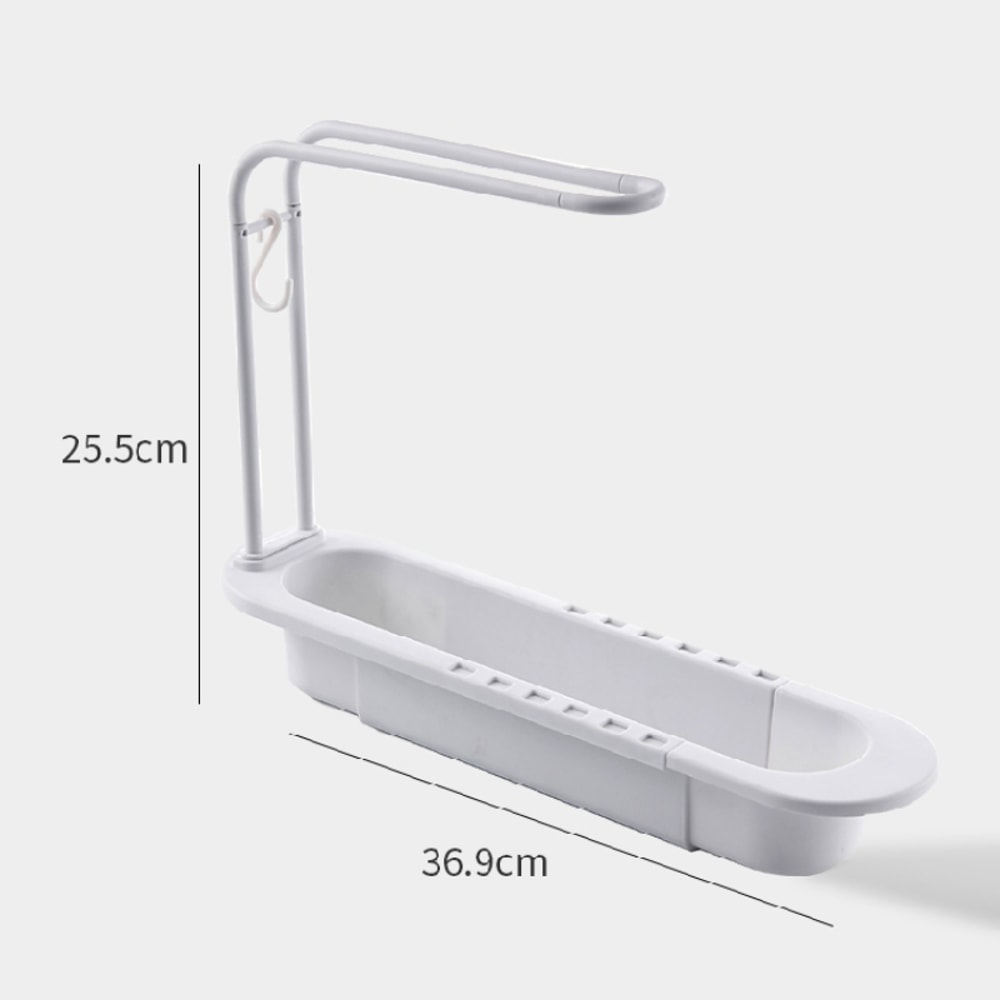 Sink Shelf Organizer Adjustable Drain Rack For Soap Sponge Towels 4