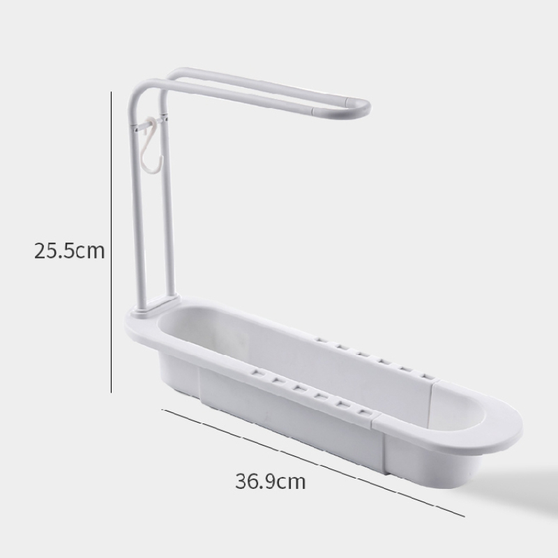 Sink Shelf Organizer Adjustable Drain Rack For Soap Sponge Towels 4