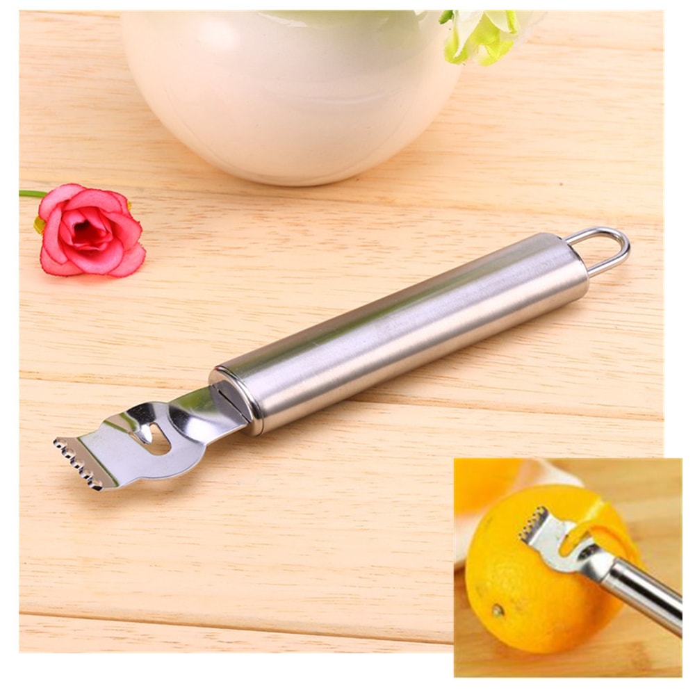Stainless Steel Citrus Peeler & Zester Premium Fruit Zesting Knife for Lemon, Orange, Lime, and More
