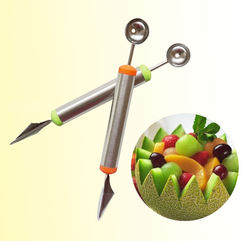 Fruit Platter Carving Knife Set Melon Baller, Ice Cream Scoop, Watermelon Slicer & Kitchen Tools Set