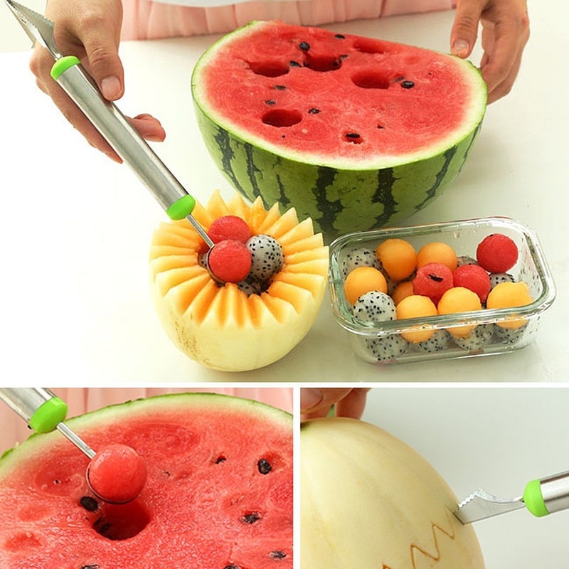Fruit Platter Carving Knife Set Melon Baller, Ice Cream Scoop, Watermelon Slicer & Kitchen Tools Set
