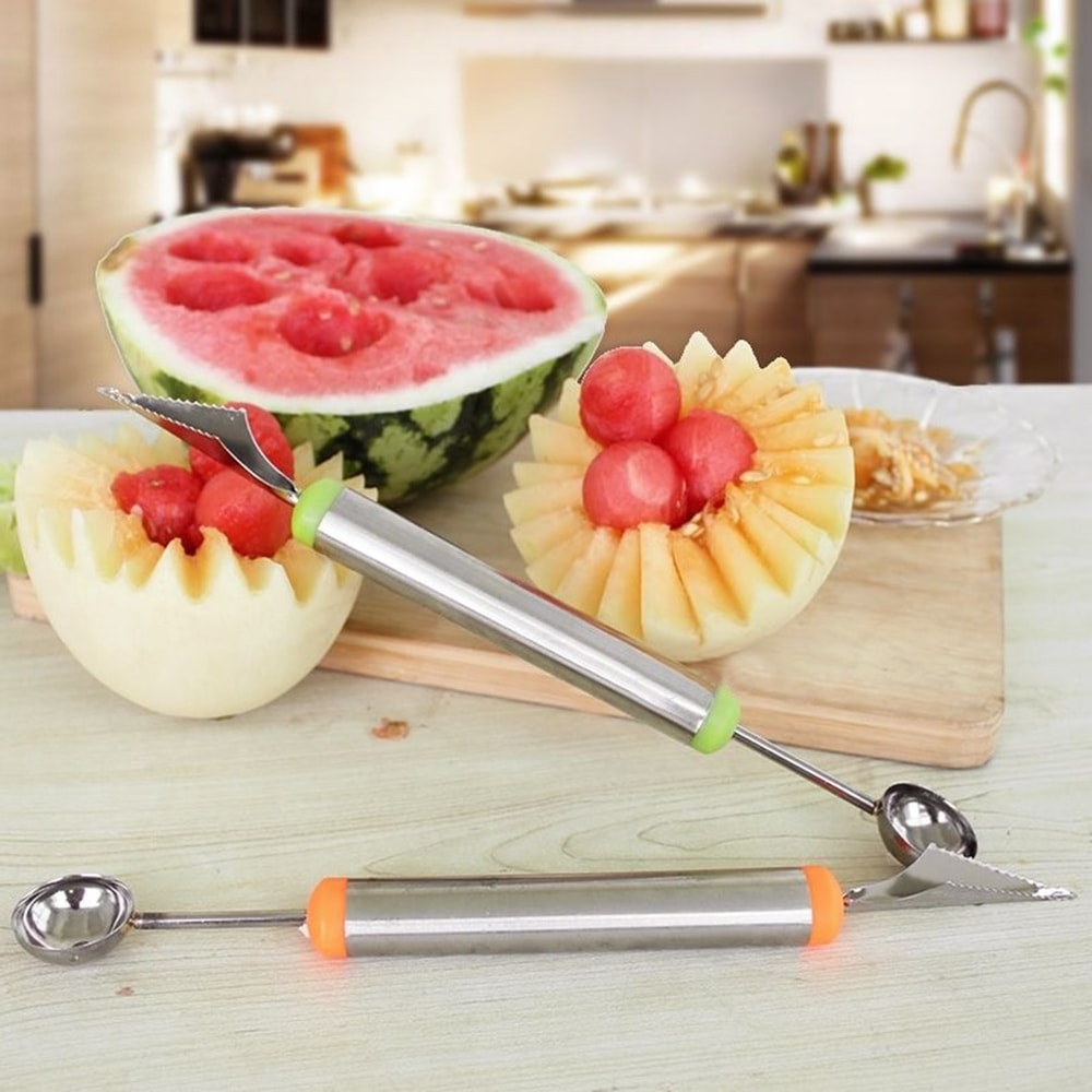 Fruit Platter Carving Knife Set Melon Baller, Ice Cream Scoop, Watermelon Slicer & Kitchen Tools Set