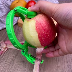 rotating fruit peeler quick peel kitchen tool with non slip grip for apples, pears & melons