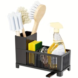 kitchen drain rack for utensils & cleaning tools space saving drying basket for sponges & brushes