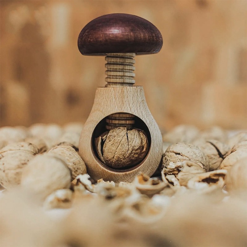 Mushroom Shaped Nutcracker Tongs Adjustable Multi Tool for Easy Cracking of Walnuts, Pecans, and More