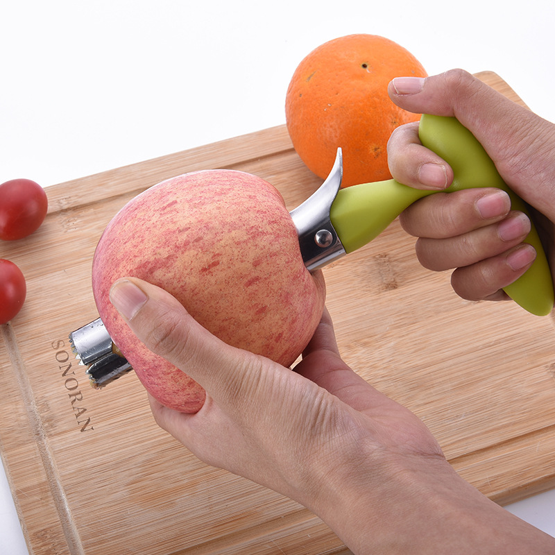 Stainless Steel Apple Corer Premium Fruit Seed Remover & Core Slicer for Pears, Apples, and Vegetables