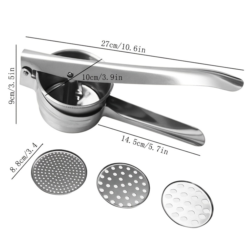 Stainless Steel Potato Ricer Manual Masher For Potatoes Vegetables Baby Food More 5