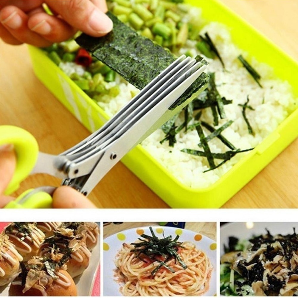 Multi Layer Stainless Steel Kitchen Scissors Herb Cutter 1
