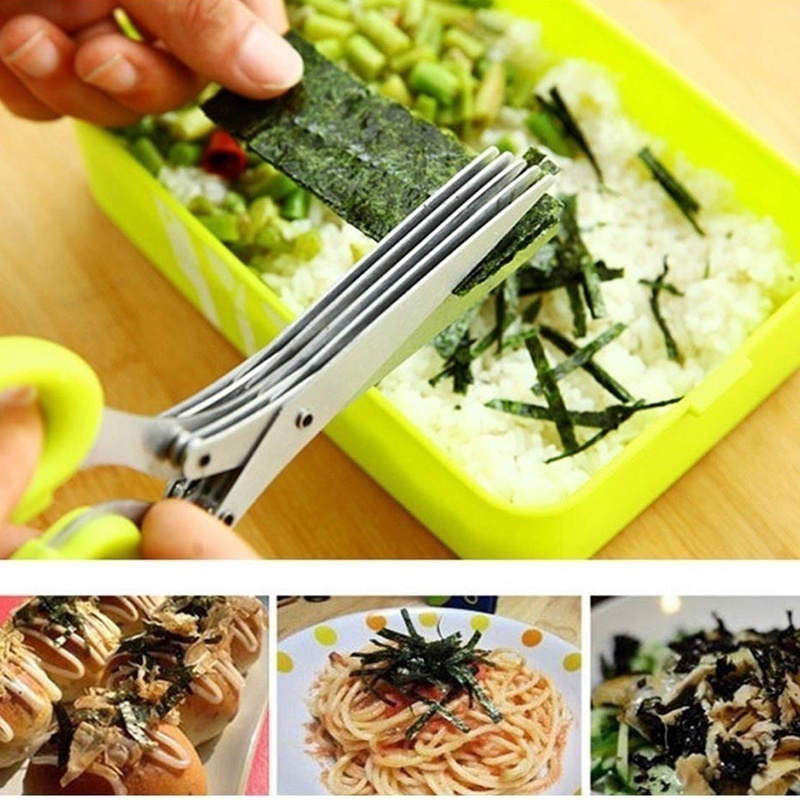 Multi Layer Stainless Steel Kitchen Scissors Herb Cutter 1