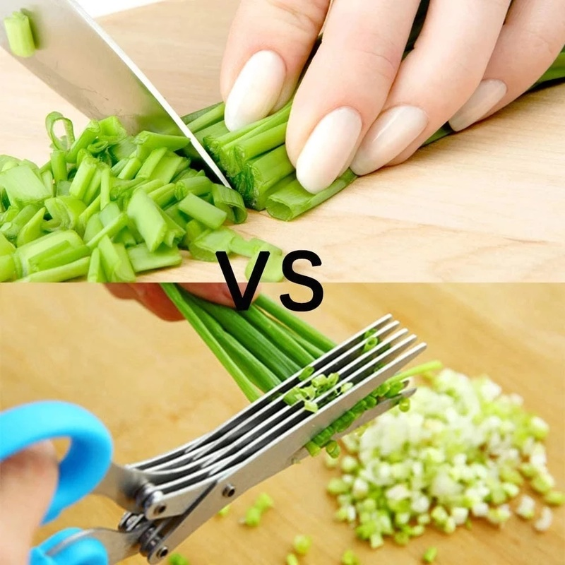 Multi Layer Stainless Steel Kitchen Scissors Herb Cutter 3