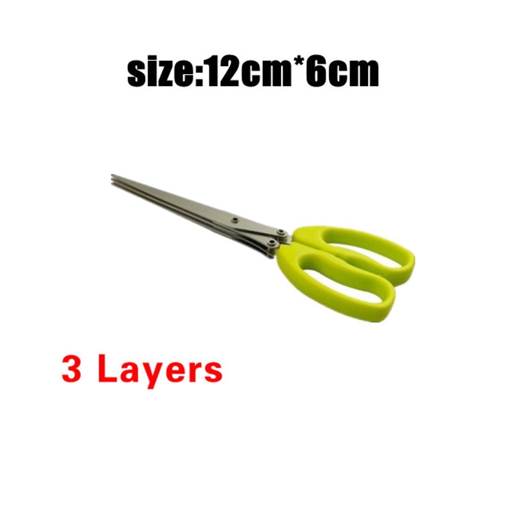 Multi Layer Stainless Steel Kitchen Scissors Herb Cutter 6