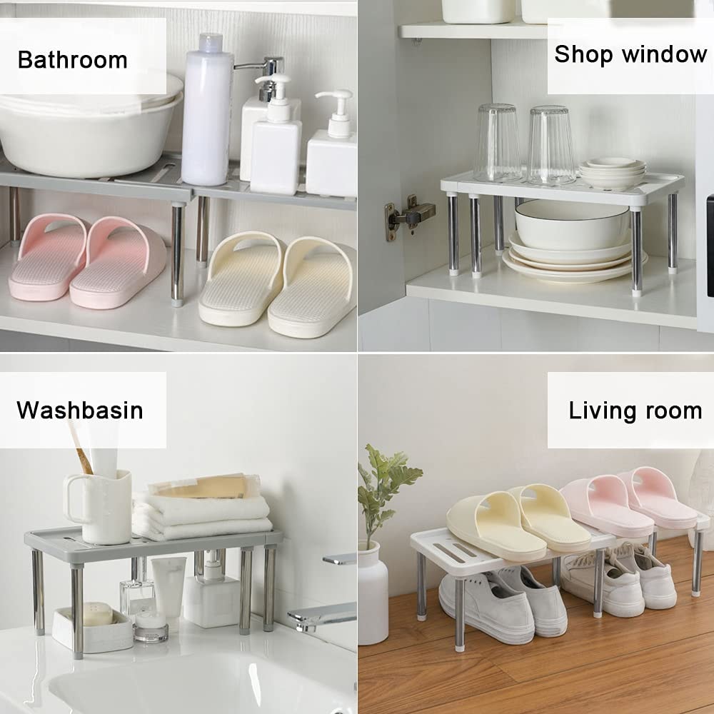 Retractable Kitchen Storage Rack Organizer For Cabinets Countertops 3