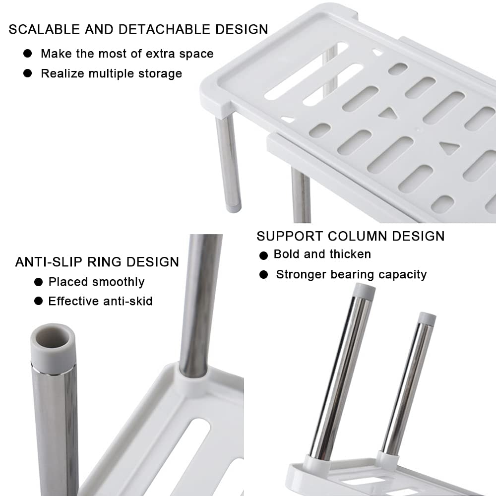 Retractable Kitchen Storage Rack Organizer For Cabinets Countertops 4