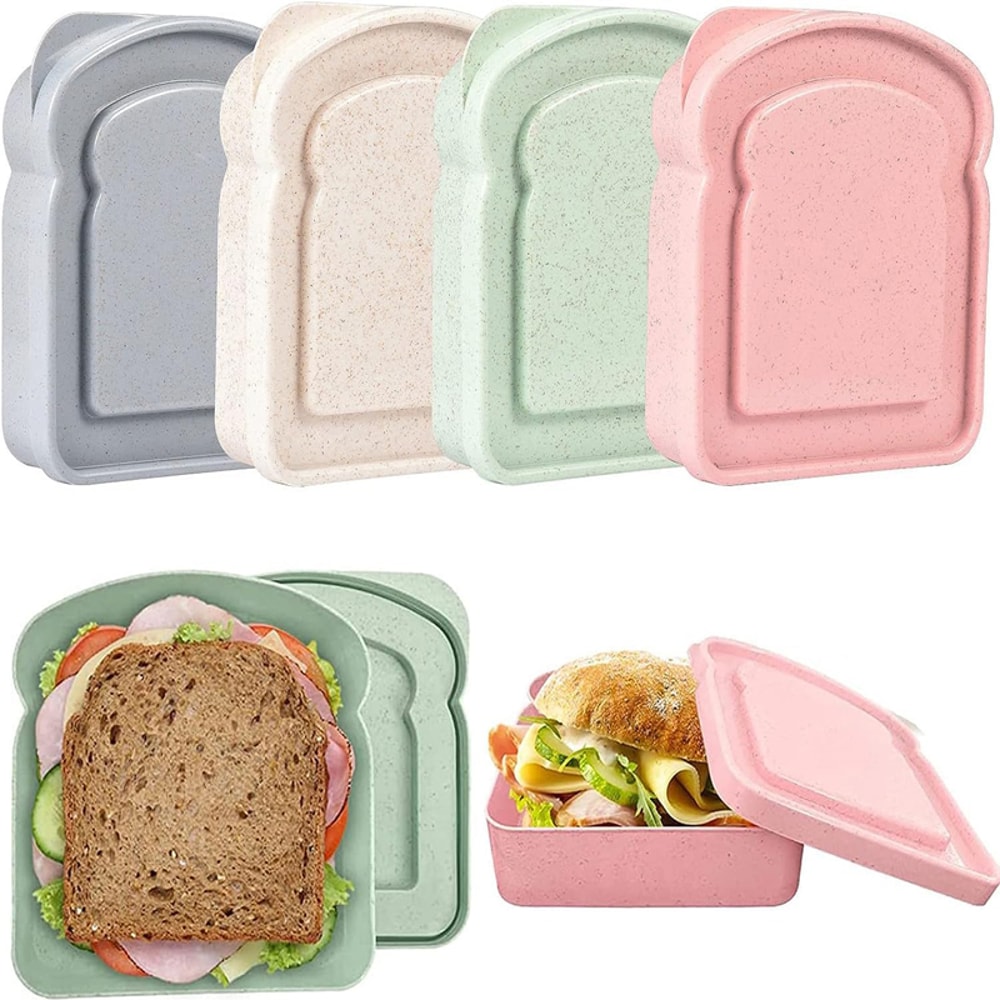 Portable Sandwich Container Lunch Box Reusable Microwave Food Storage Case 0